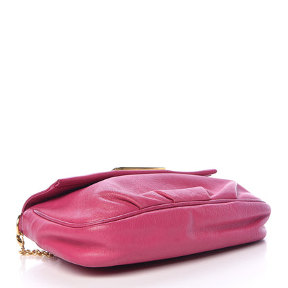 Fendi Vitello Flamingo Fendista Pouchette Crossbody Lampone 4 of 19