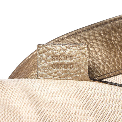 Gucci Metallic Pebbled Calfskin Large Soho Shoulder Bag Golden Beige 7 of 7