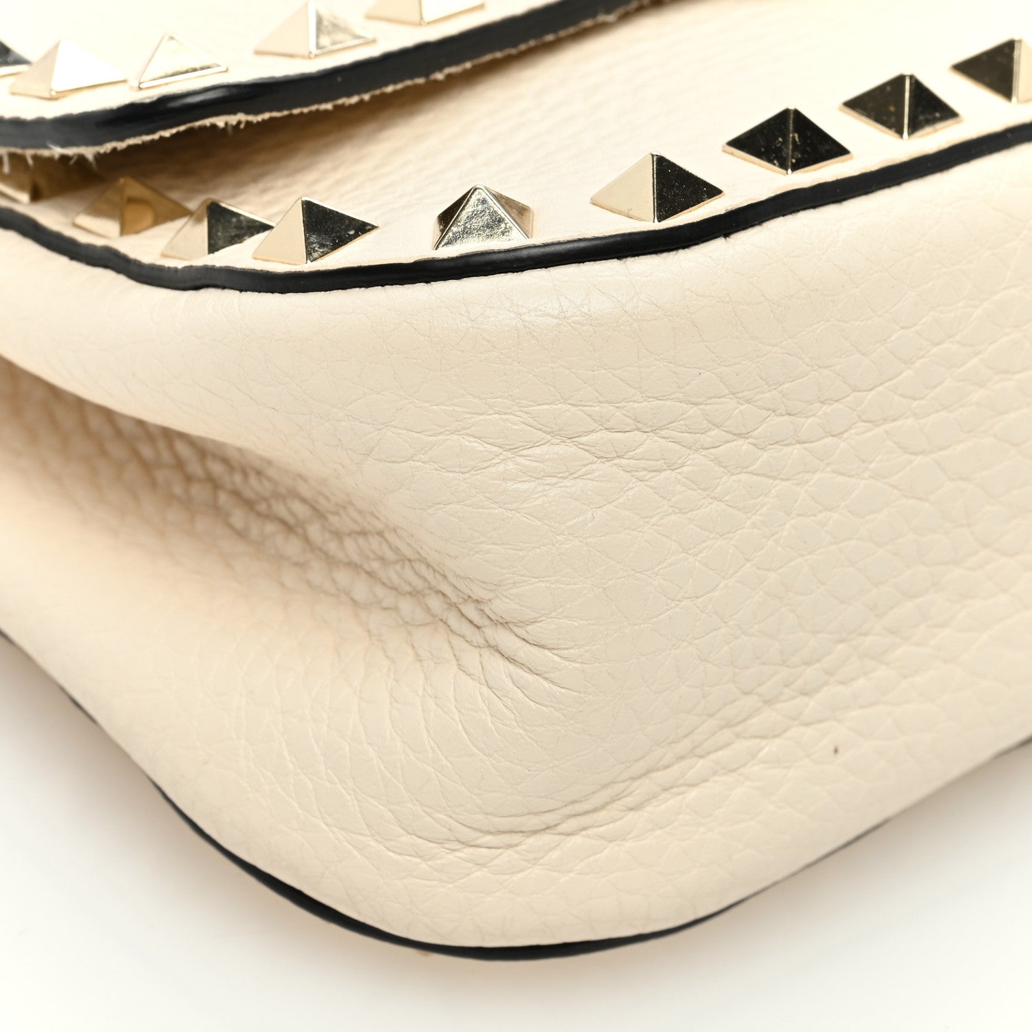 Valentino Garavani Grainy Calfskin Small Rockstud Top Handle Bag Light Ivory 7 of 8