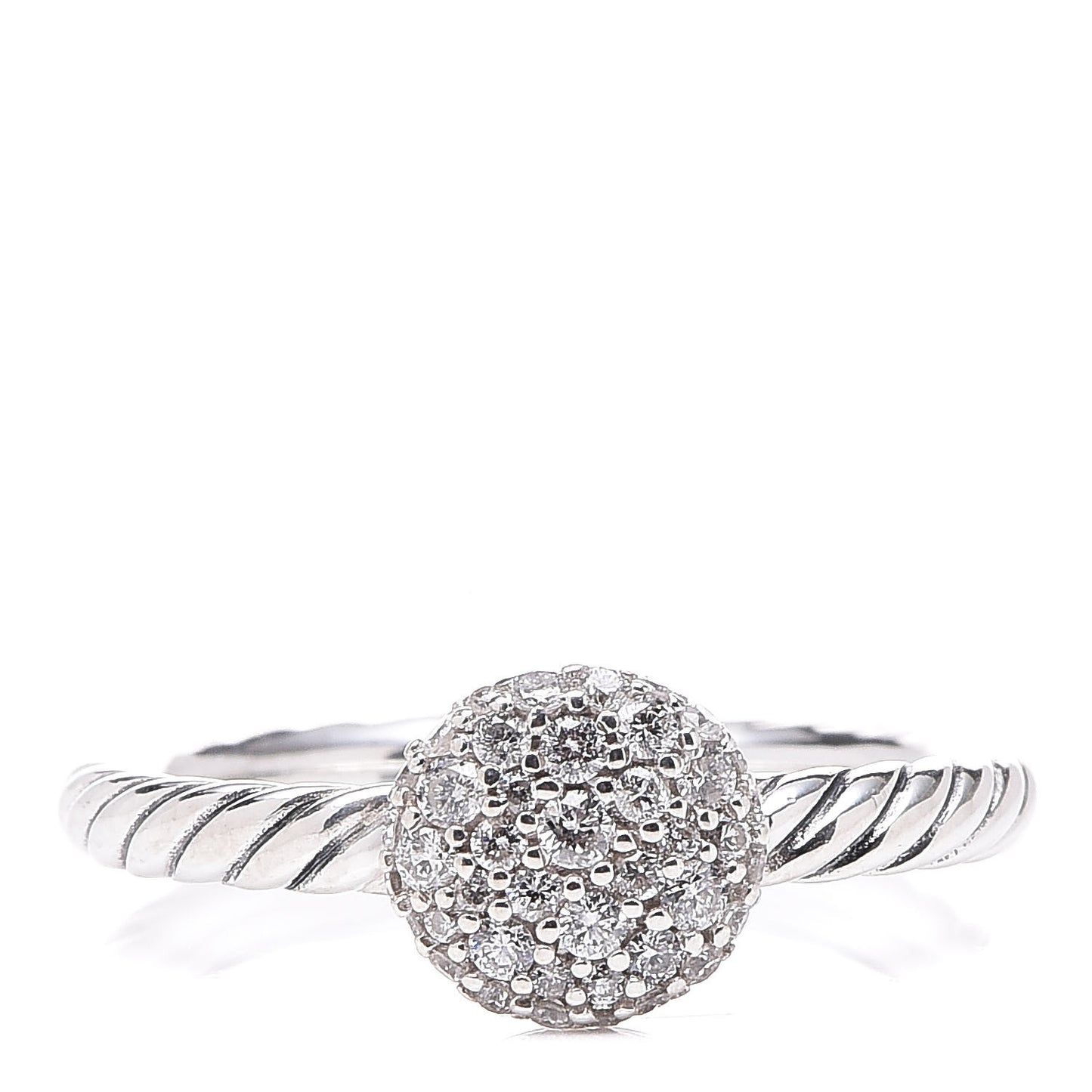 Sterling Silver Diamond Petite Pavé Ring 50 5.5