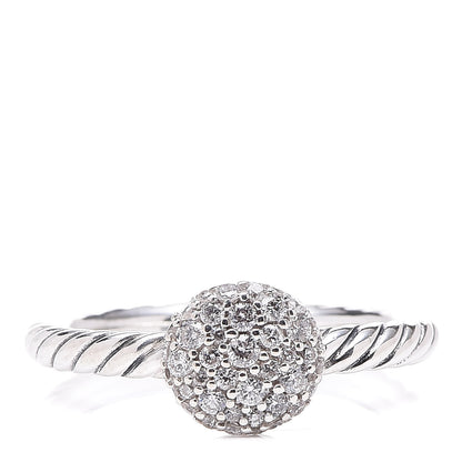 David Yurman Sterling Silver Diamond Petite Pavé Ring 50 5.5 1 of 6