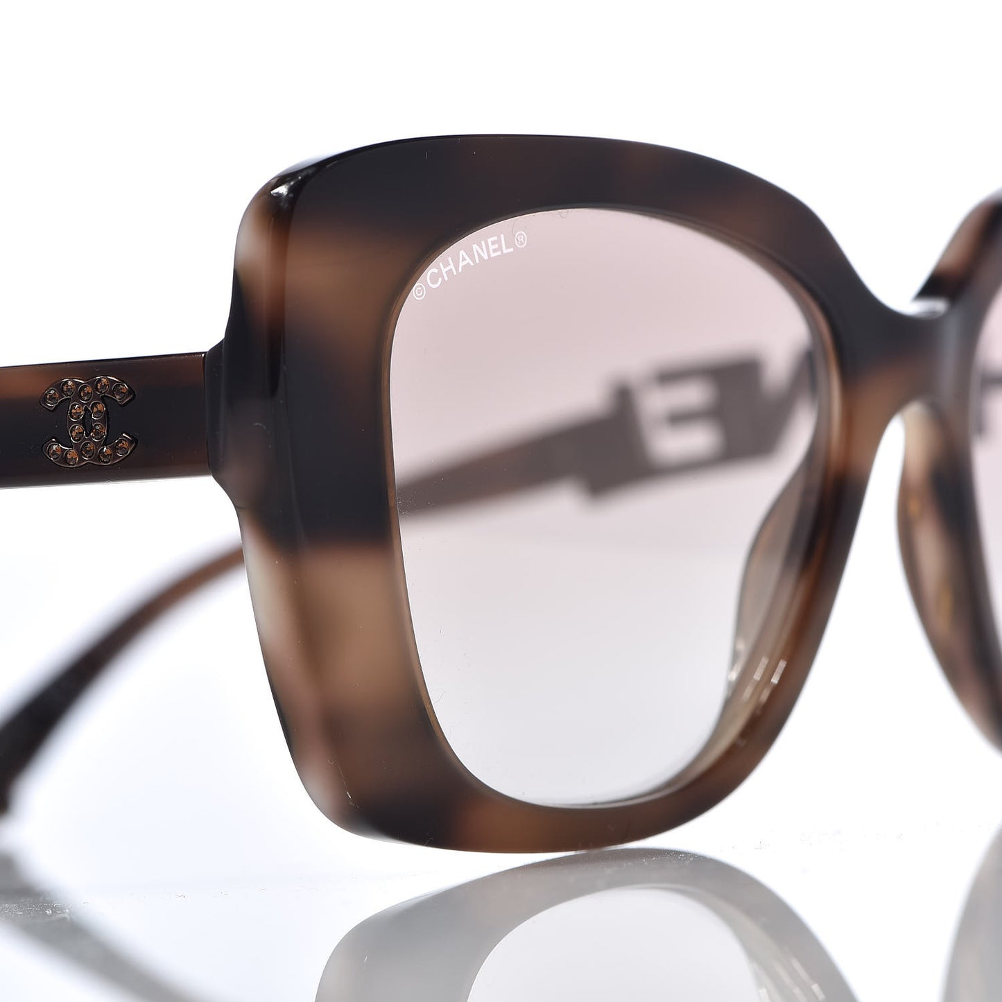 Acetate Strass Square Sunglasses 5422 Tortoise