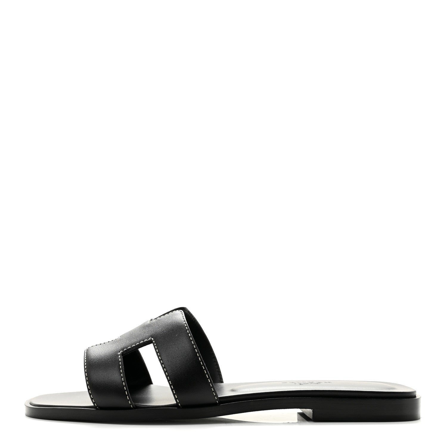 Hermes Box Calfskin Oran Sandals 36 Black 1 of 10