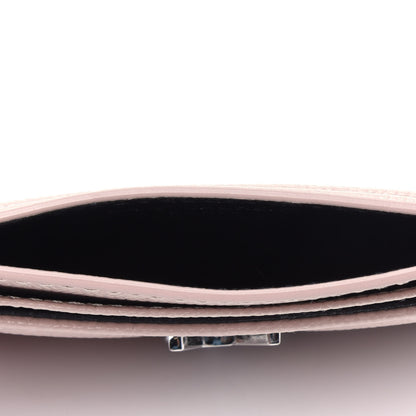Saint Laurent Grain De Poudre Matelasse Chevron Monogram Credit Card Case Marble Pink 5 of 8