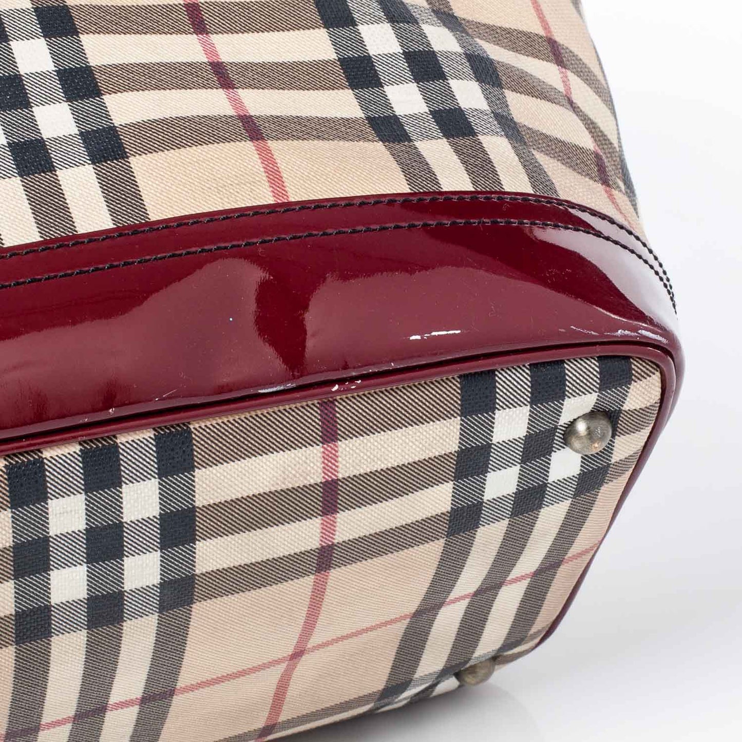 House Check Tote Red