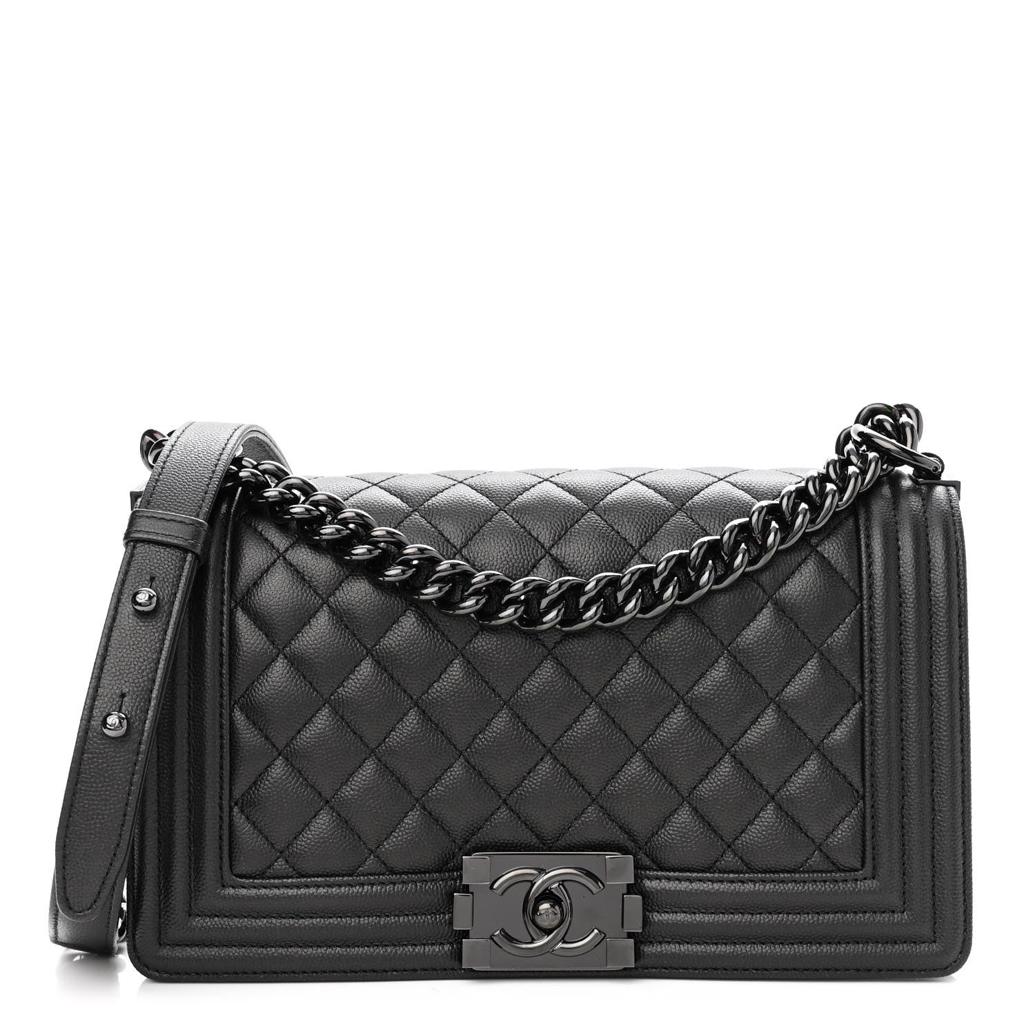 Chanel Caviar Quilted Medium Boy Flap So Black 1 of 10