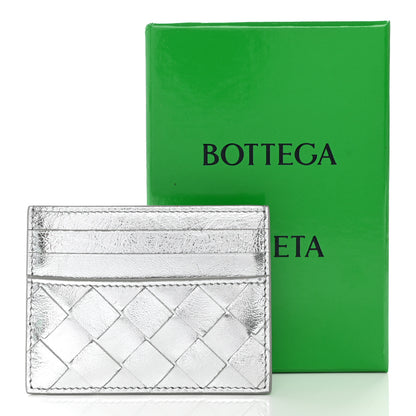 Bottega Veneta Metallic Nappa Intrecciato Card Holder Silver 8 of 8