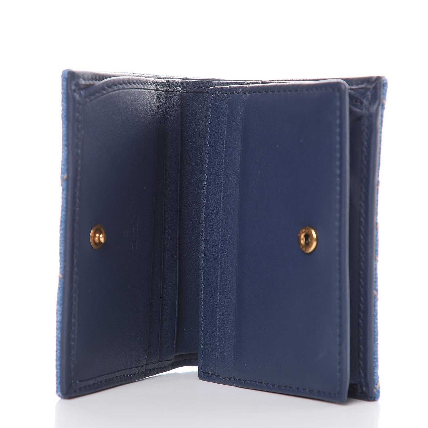 Gucci Denim Matelasse Pearly GG Marmont Card Case Wallet Blue 5 of 8