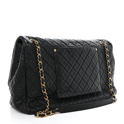 Chanel Calfskin Quilted XXL Travel Flap Bag Black 3 of 11