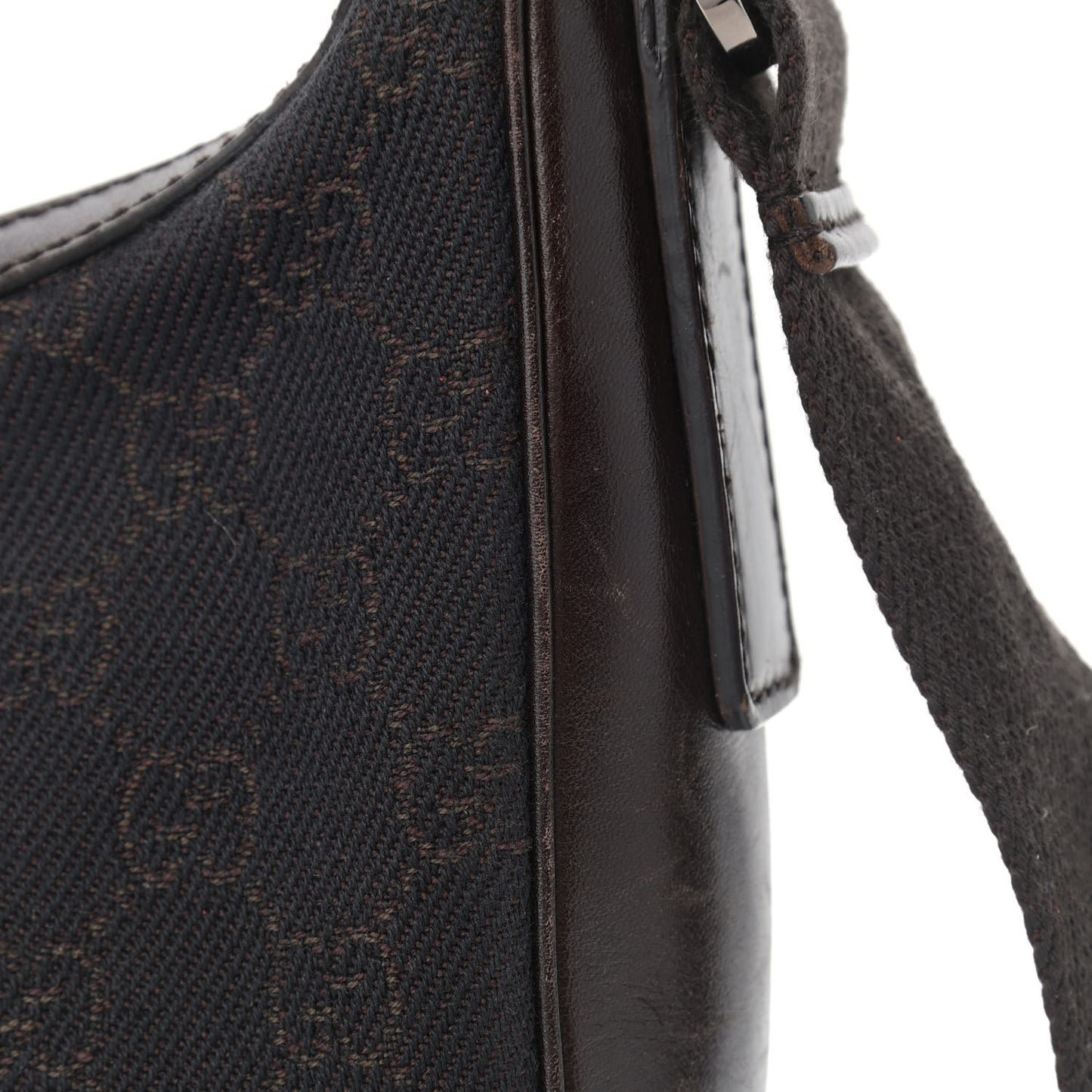 Denim Monogram Shoulder Bag Brown