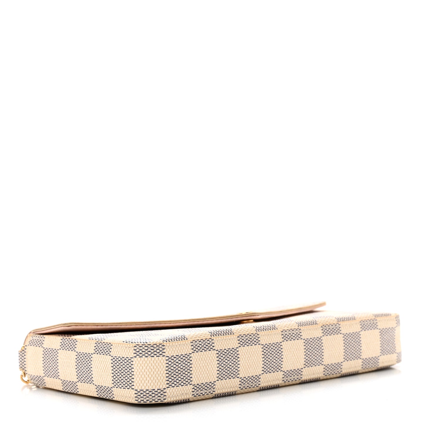 Damier Azur Pochette Felicie Chain Wallet Rose Ballerine
