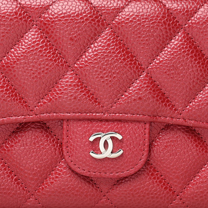 Chanel Metallic Caviar Quilted Large Flap Wallet Dark Pink 8 of 12