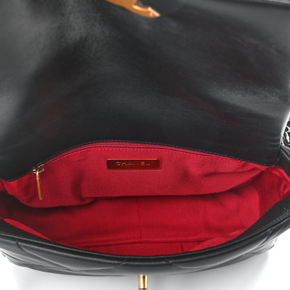 Chanel Shiny Goatskin Quilted Medium Chanel 19 Flap Black 5 of 9