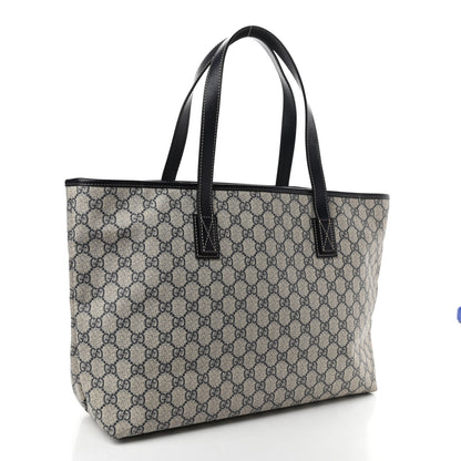 Gucci GG Supreme Monogram Medium Zippered Shopping Tote Navy 3 of 10