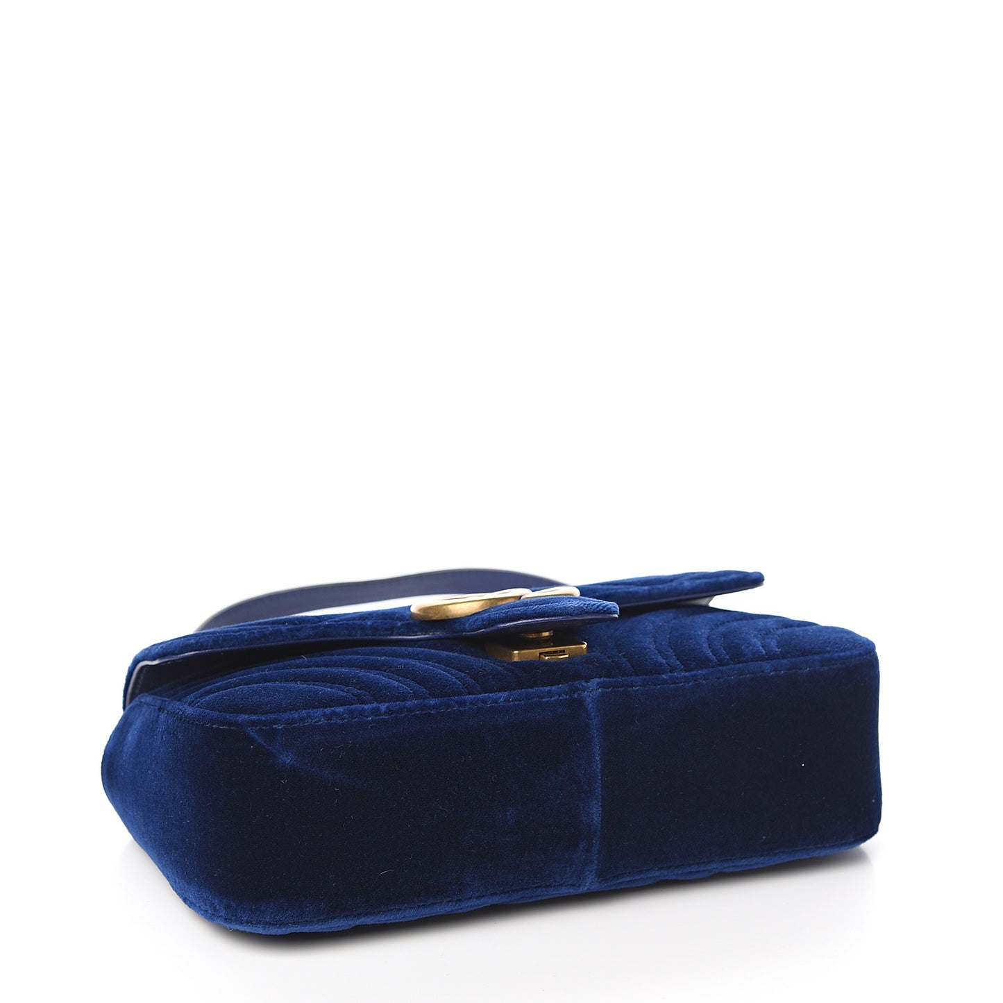 Velvet Matelasse Mini GG Marmont Shoulder Bag Cobalt Blue