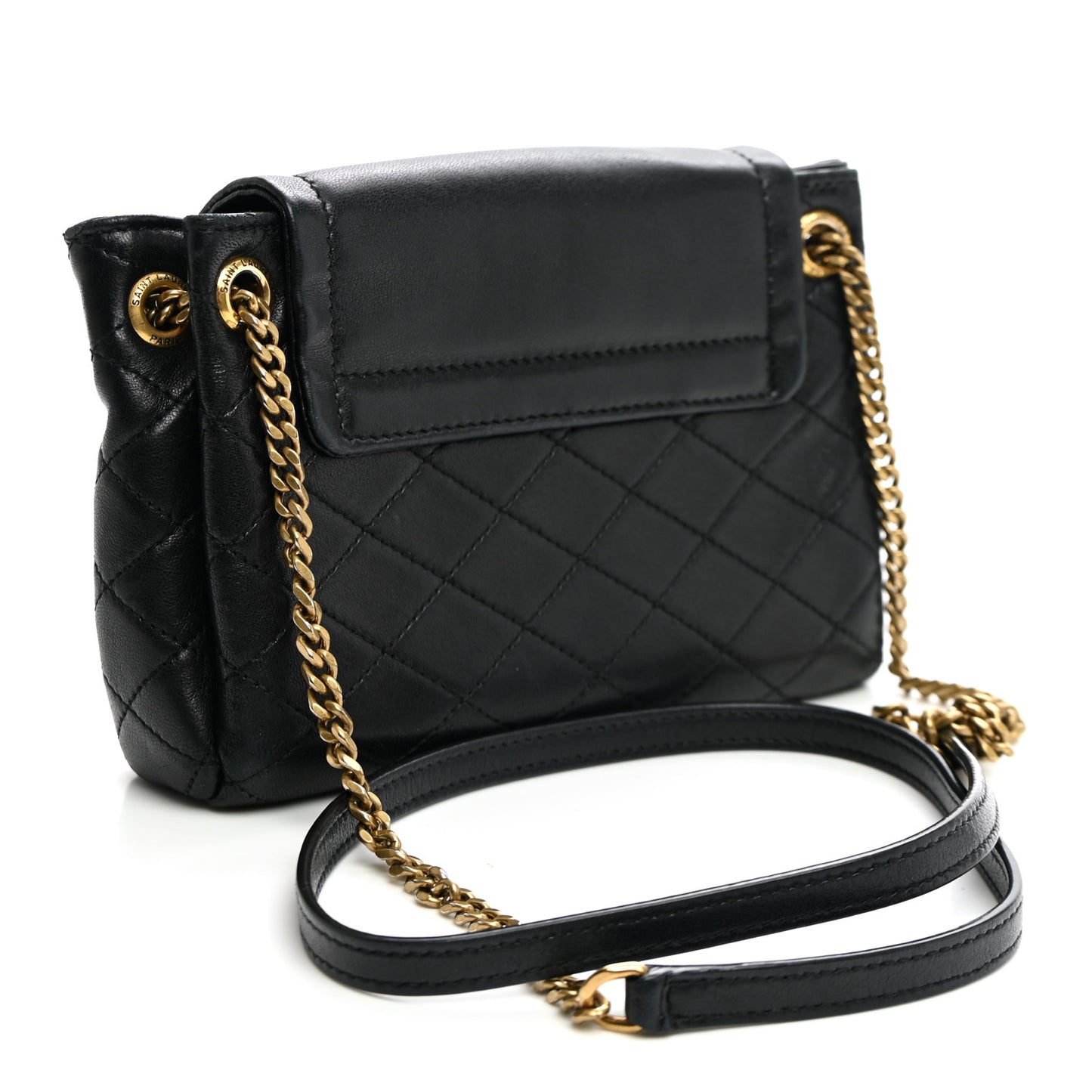 Lambskin Quilted Monogram Mini Nolita Black