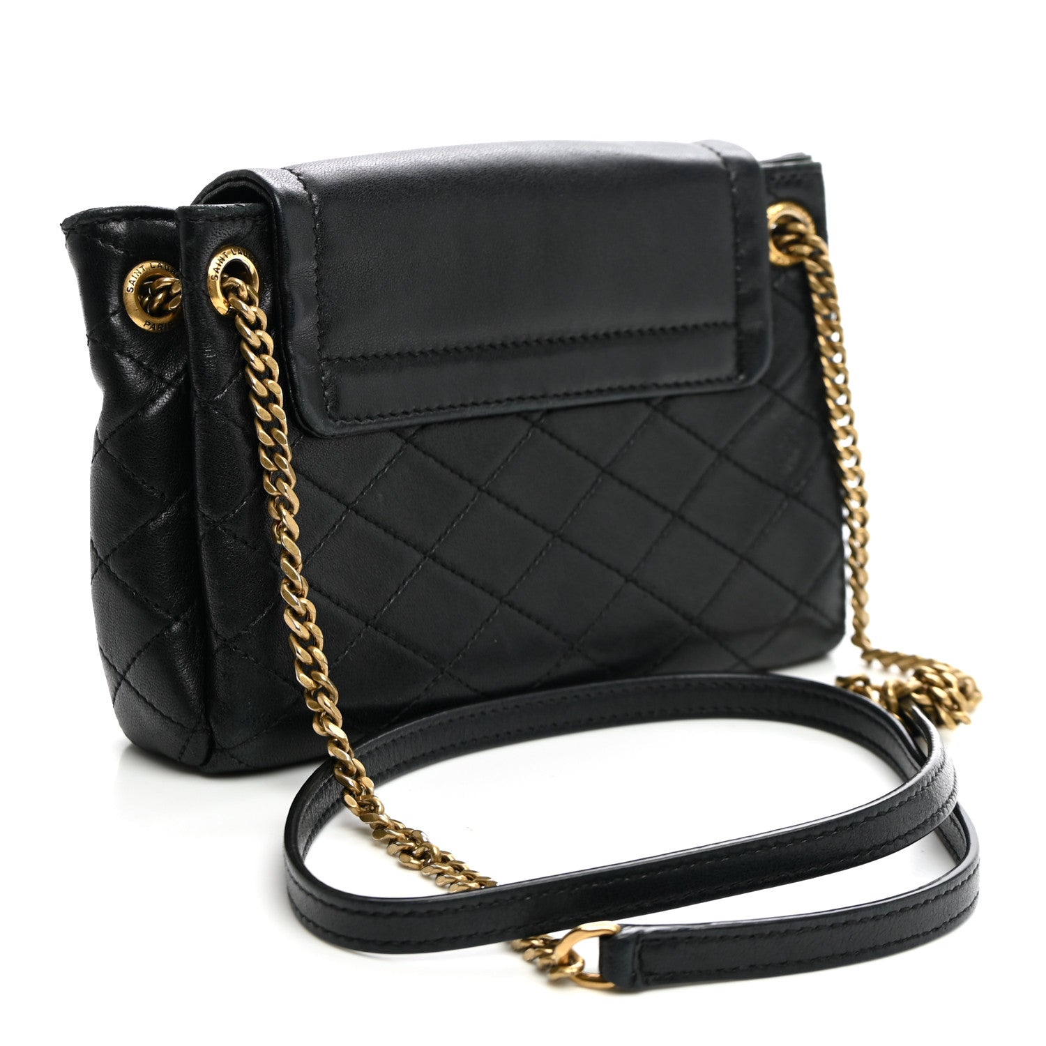 Saint Laurent Lambskin Quilted Monogram Mini Nolita Black 3 of 10
