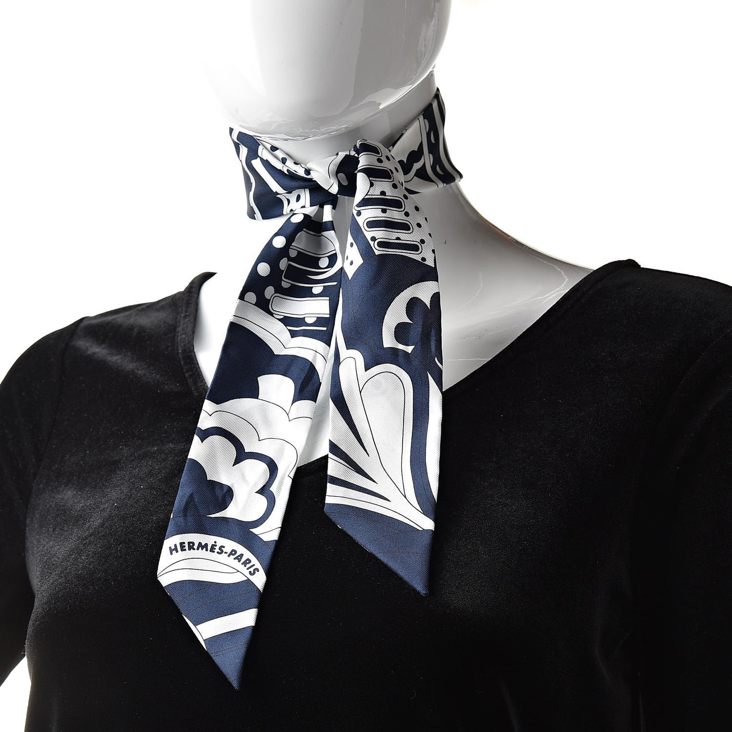 Silk Faubourg Rainbow Twilly Marine Blanc