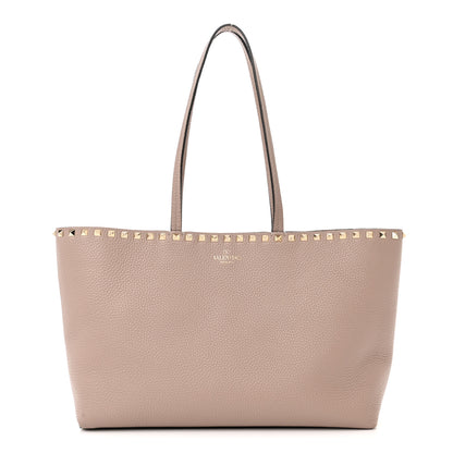 Valentino Garavani Grained Calfskin Small Rockstud Shoulder Tote Poudre 1 of 10