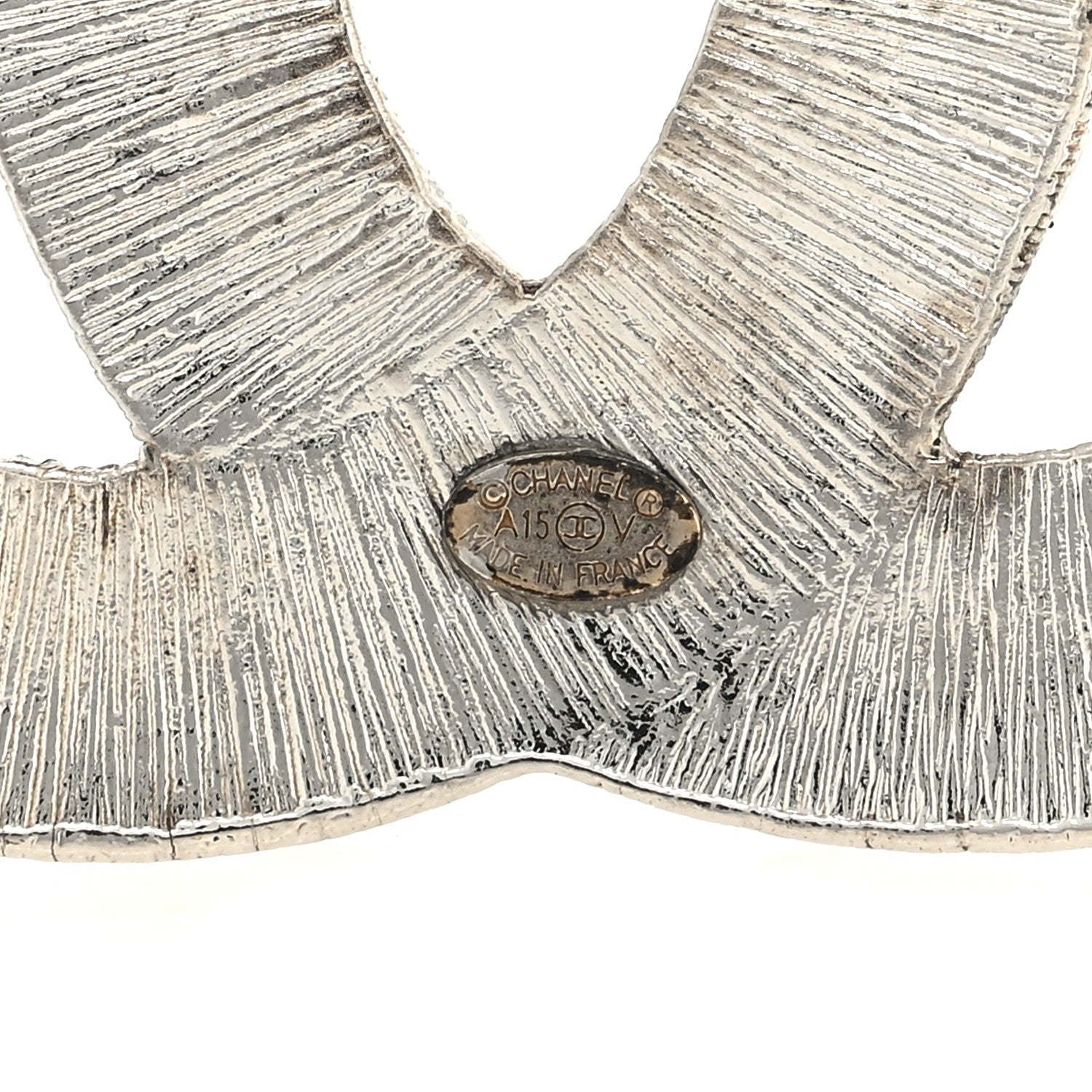 Chanel Baguette Crystal CC Brooch Silver 3 of 3