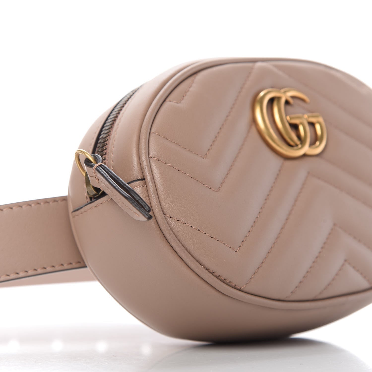 Gucci Calfskin Matelasse GG Marmont Belt Bag 75 30 Porcelain Rose 6 of 11
