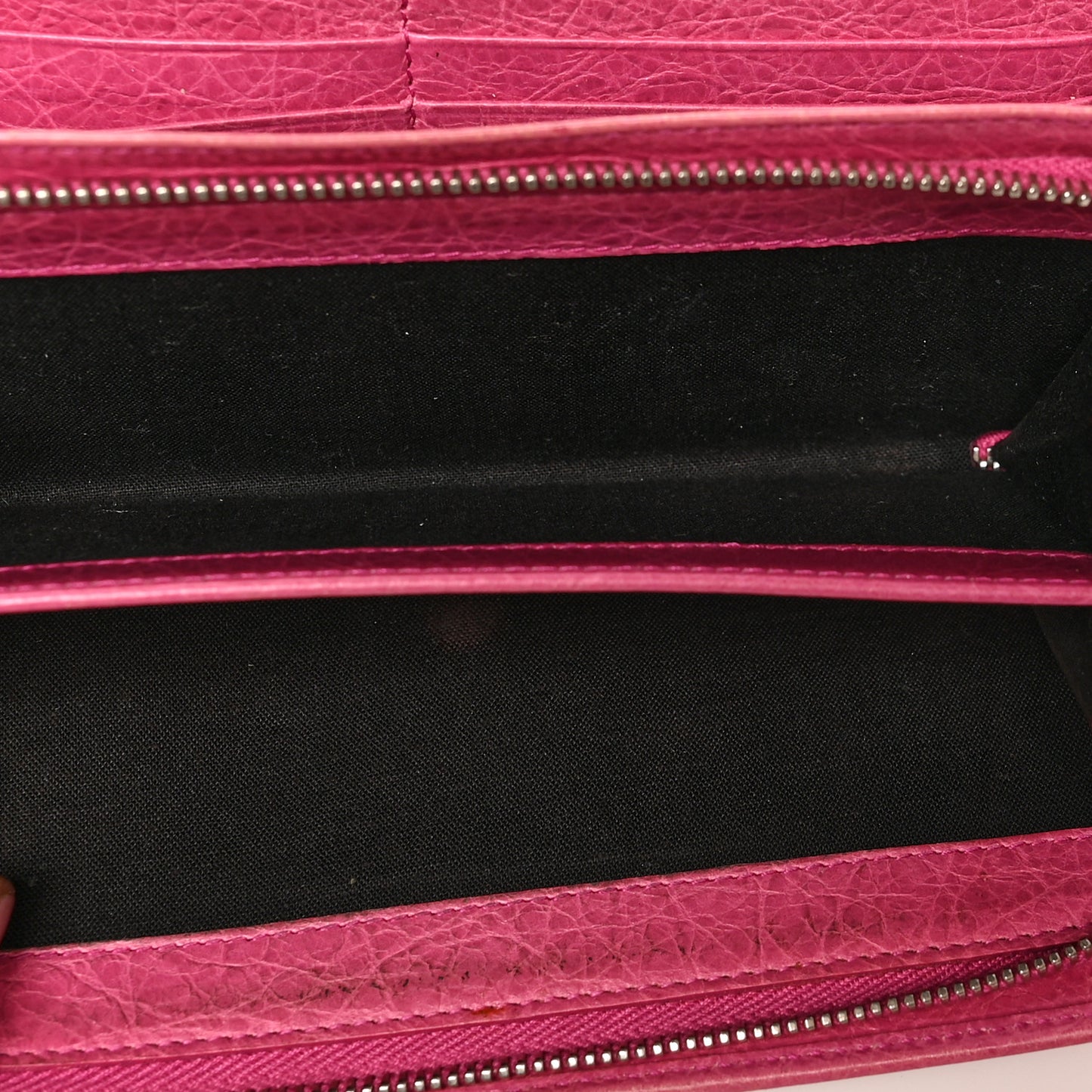 Agneau Giant 12 Silver Hardware Continental Zip Around Wallet Cyclamen