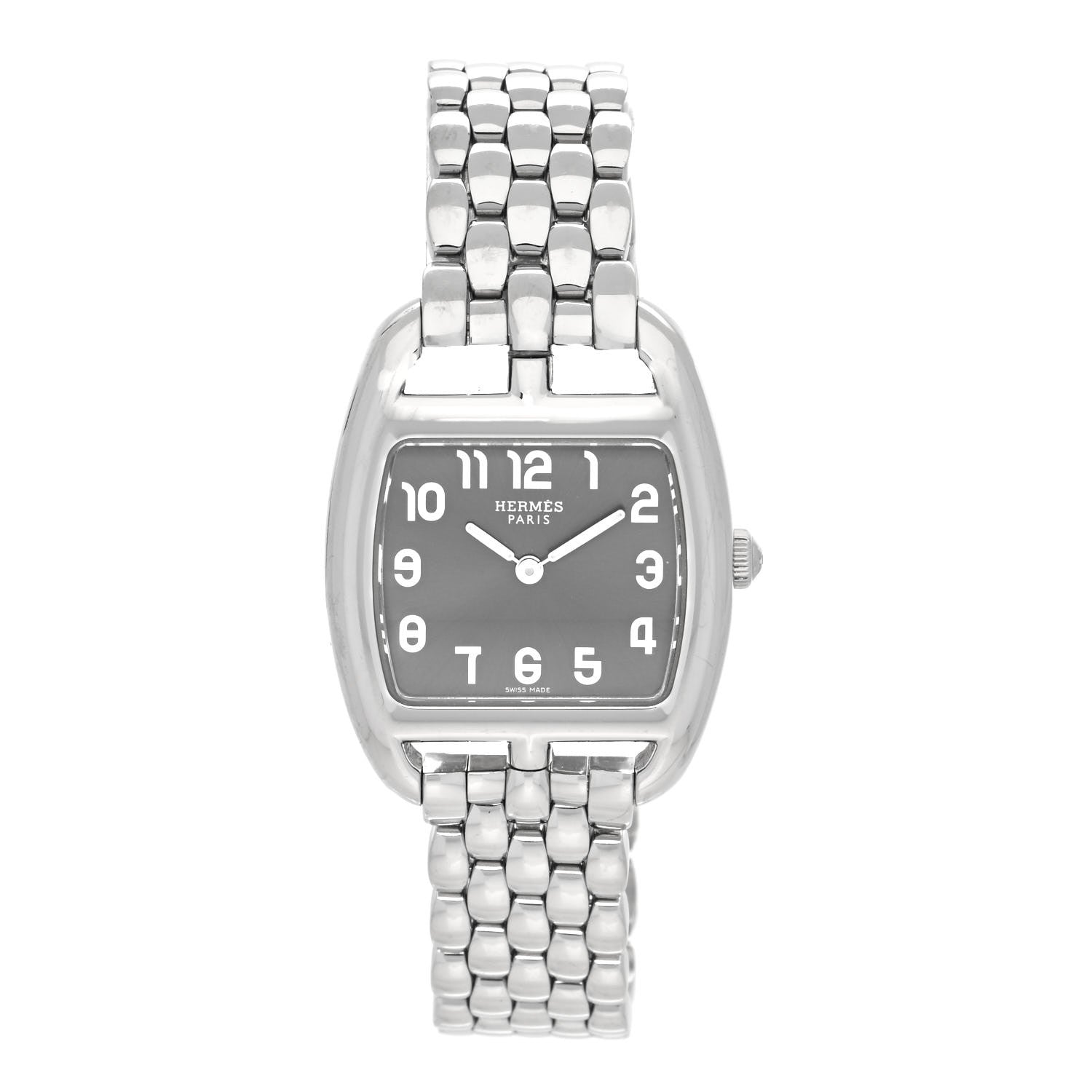 Hermes Stainless Steel 26mm Cape Cod Tonneau Quartz Watch Grey 1 of 4