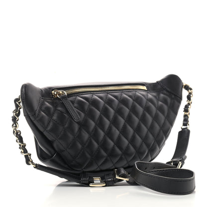 Chanel Lambskin Quilted Waist Bag Fanny Pack Black 3 of 10
