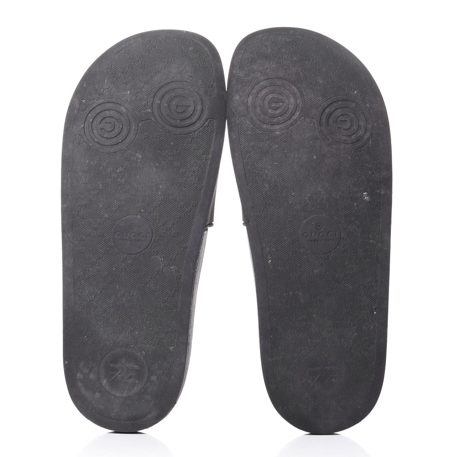 Gucci Rubber Womens Logo Slide Sandals 39 Black 7 of 10