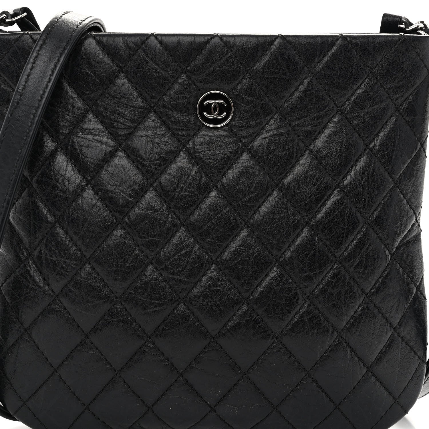 Chanel Aged Calfskin Quilted Crossbody Bag Black 8 of 10