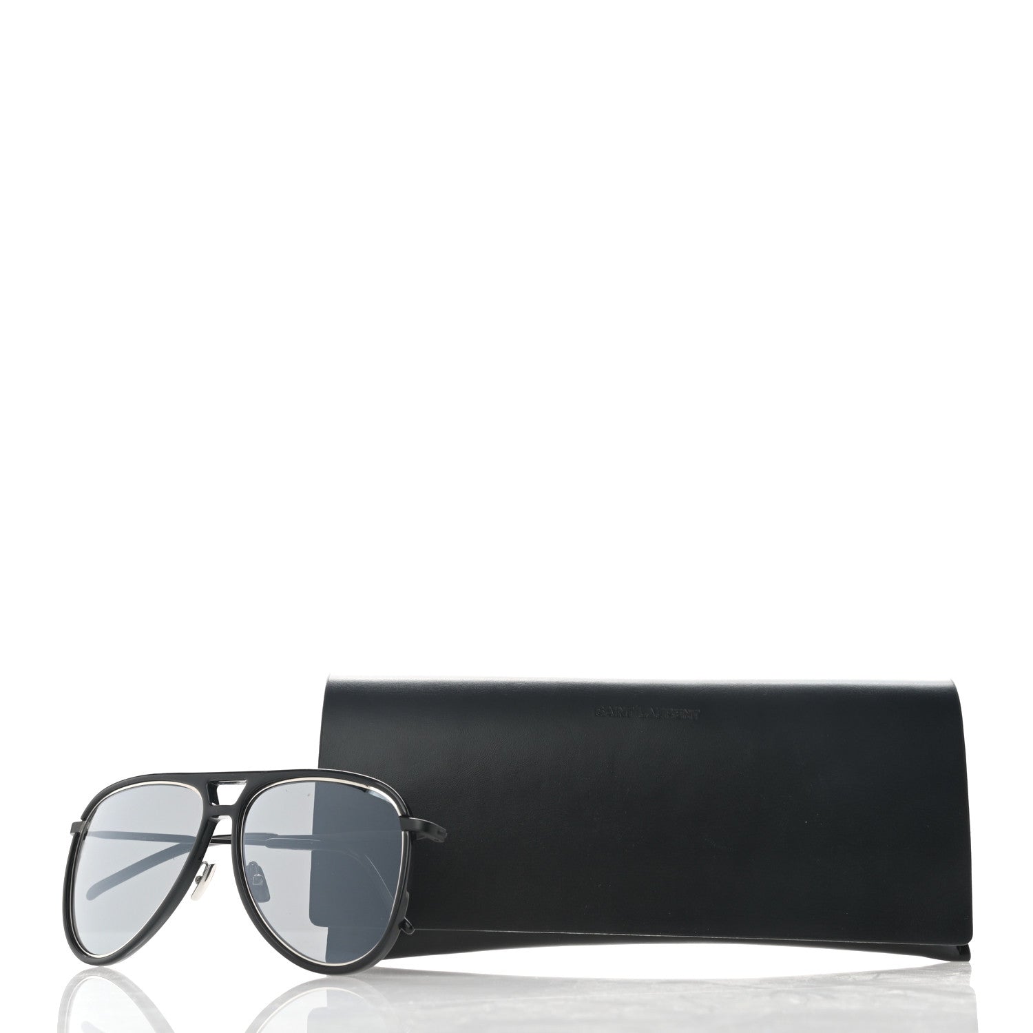 Saint Laurent Metal Aviator Classic 11 Rim Sunglasses Black 8 of 9