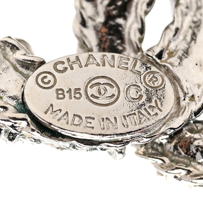 Chanel Metal Crystal Mini Twist CC Earrings Silver 4 of 4