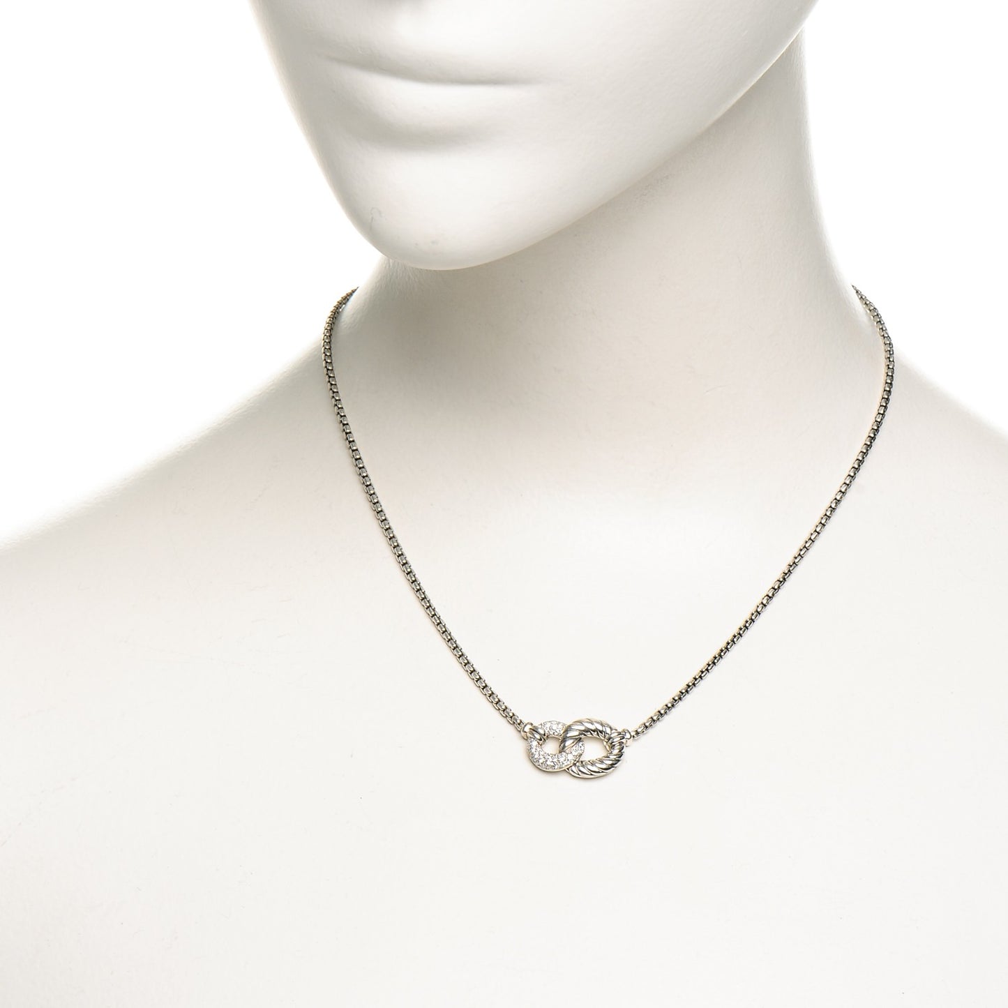 Sterling Silver Diamond Belmont Pendant Necklace