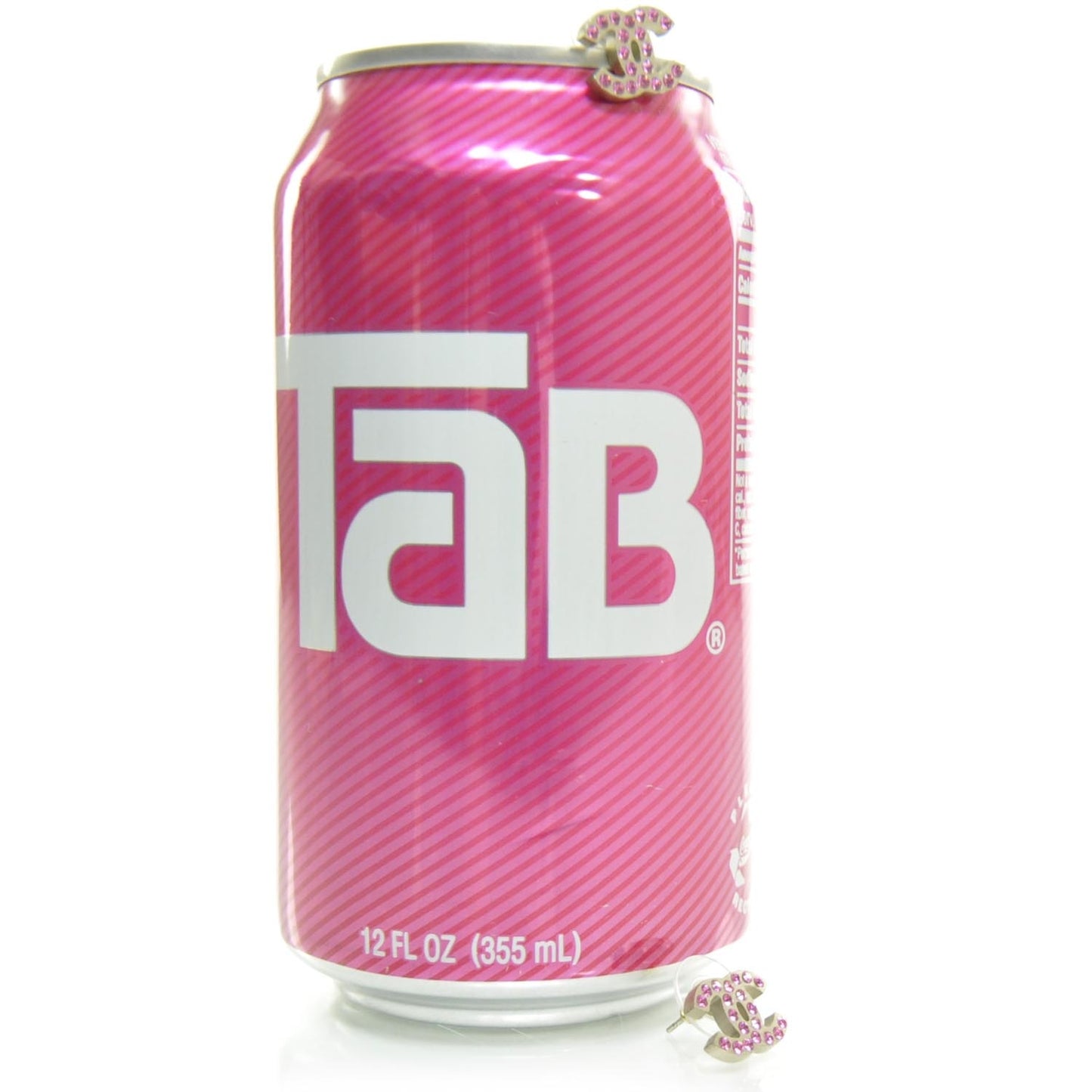 Crystal CC Logo Earrings Pink