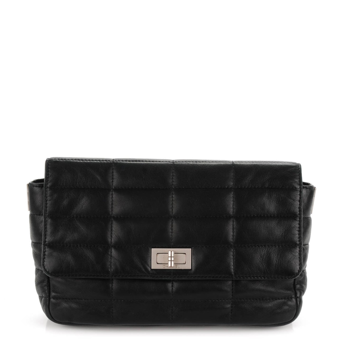 Lambskin Chocolate Bar Reissue Clutch Black