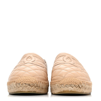 Chanel Lambskin Quilted CC Espadrilles 41 Beige 2 of 4
