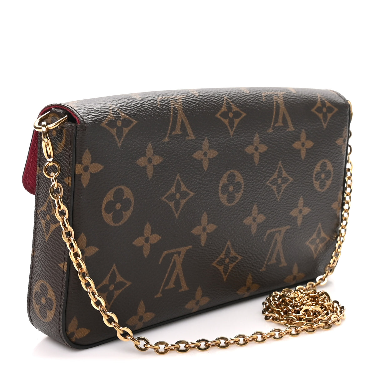 Louis Vuitton Monogram Pochette Felicie Chain Wallet Fuchsia 4 of 11
