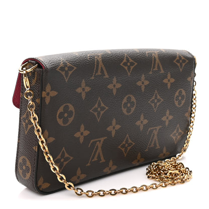 Louis Vuitton Monogram Pochette Felicie Chain Wallet Fuchsia 4 of 11