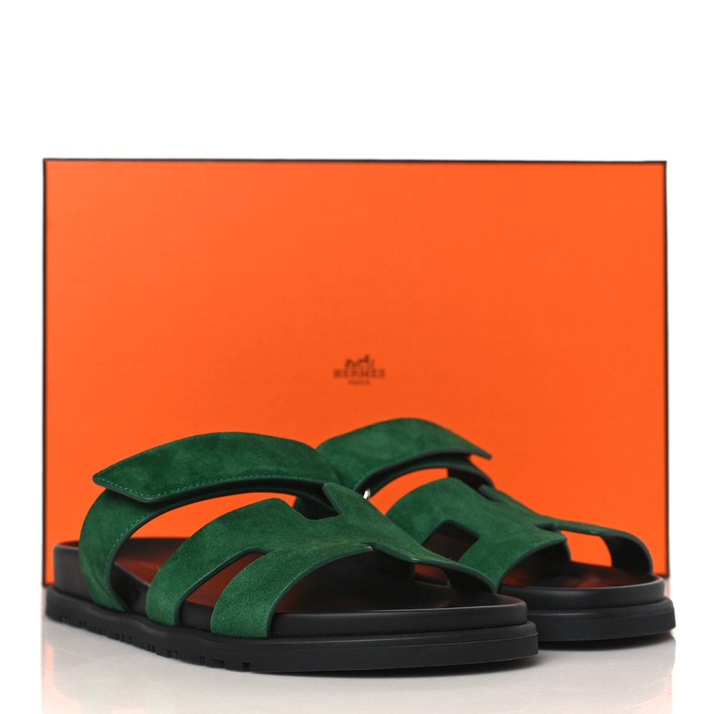 Suede Goatskin Womens Chypre Sandals 37.5 Vert Electrique