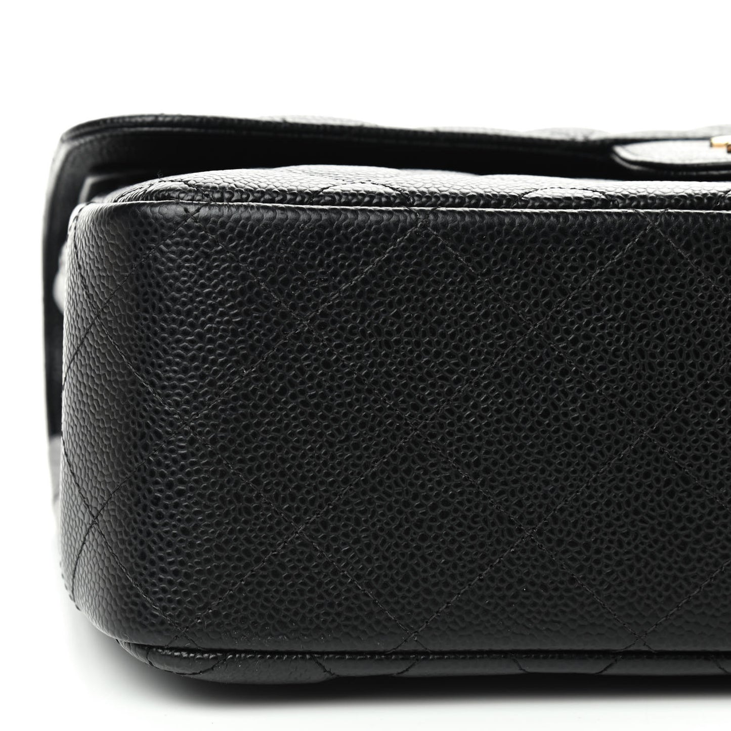 Caviar Quilted Jumbo Double Flap Black