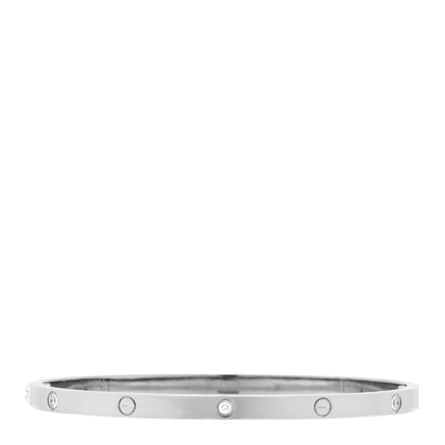 Cartier 18K White Gold 6 Diamond Small LOVE Bracelet 17 3 of 6