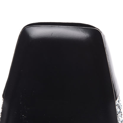 Chanel Glitter Patent Cap Toe Short Boots 38 Silver 7 of 12
