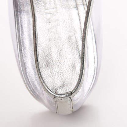 Chanel PVC Metallic Calfskin CC Cap Toe Ballet Flats 40.5 Silver 18 of 18