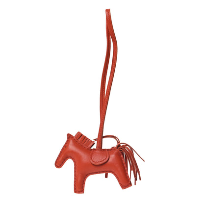 Hermes Milo Lambskin Grigri Rodeo Horse Bag Charm PM Cornaline 1 of 4
