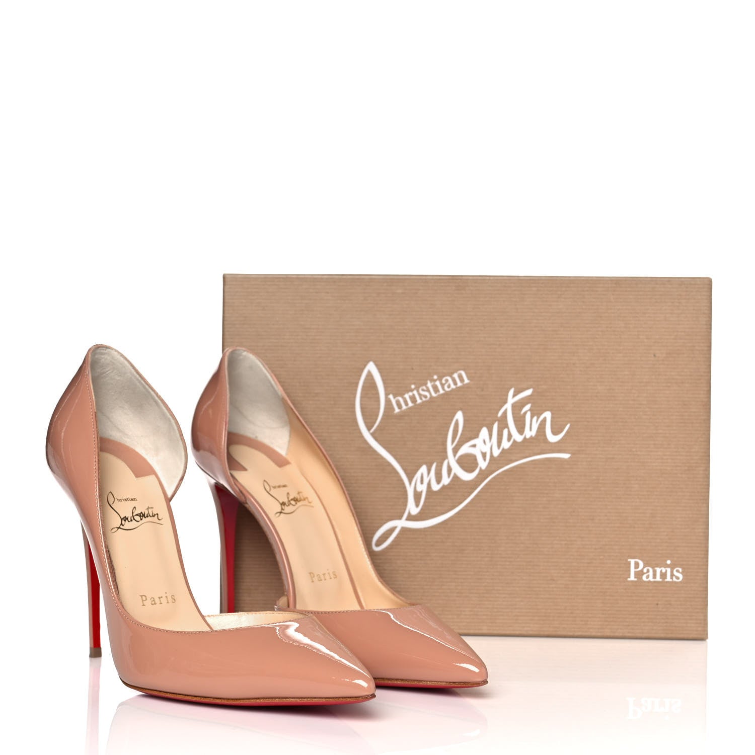 Christian Louboutin Patent Iriza 100 Pumps 39.5 Nude 9 of 9