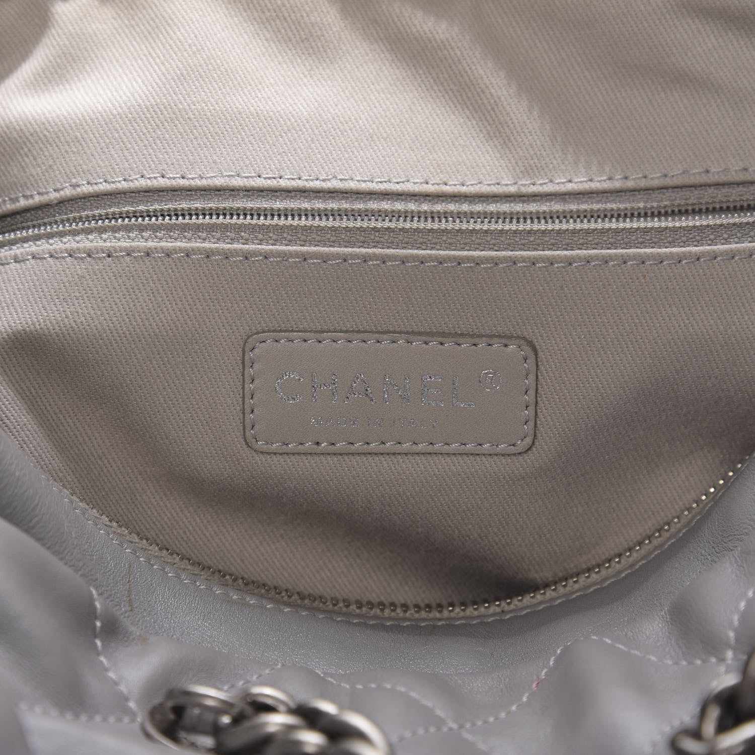 Chanel Calfskin Quilted Country Chic Bowler Grey 6 of 14