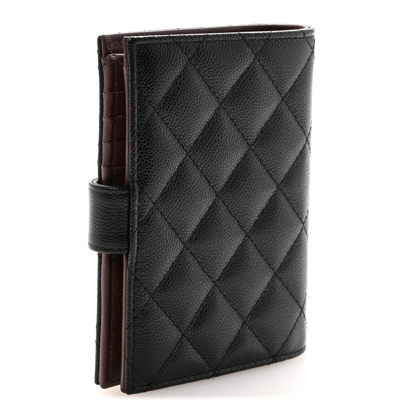 Caviar Quilted Passport Holder Black
