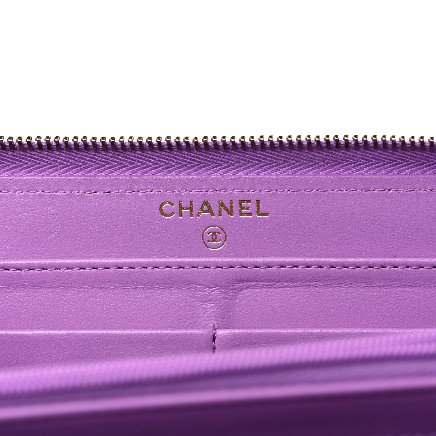 Chanel Caviar Quilted Large Gusset Zip Around Wallet Purple 6 of 14