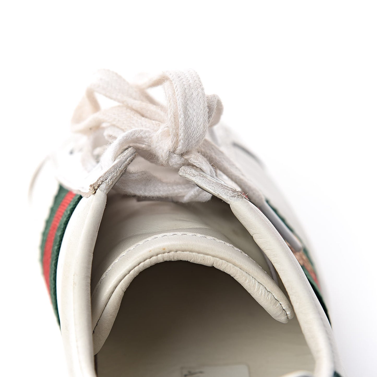 Calfskin Ayers Bee Embroidered Womens Ace Sneakers 36 White Green
