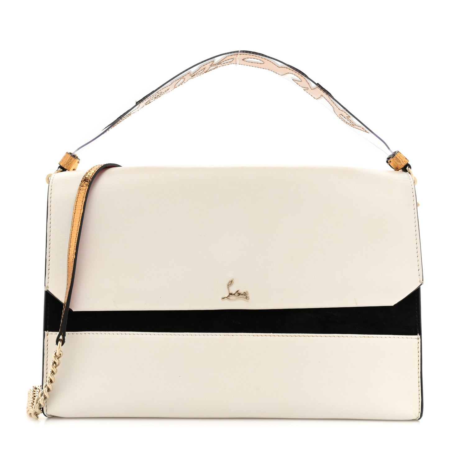 Calfskin Broken Glass Loubiblues Disikroul Satchel Latte Bronze